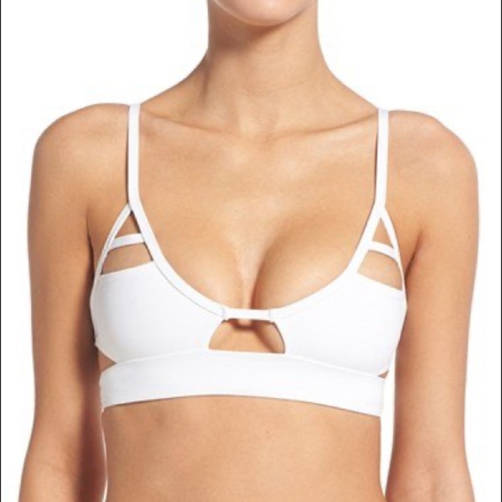 NWT Tavik Jessi Cutout bikini top swim XS White